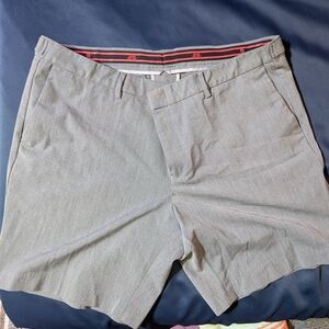 Men's Light Gray Flat Front Shorts